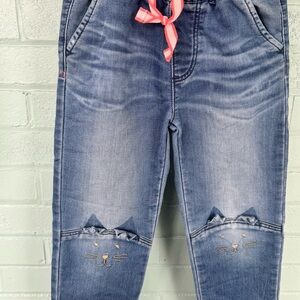 Mini Boden Blue Jeans with Cat Embroidery